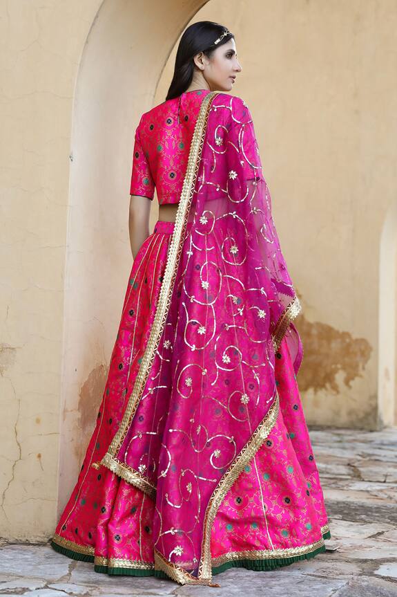 Gulabo Jaipur Pink Georgette Aisha Woven Lehenga Set 2