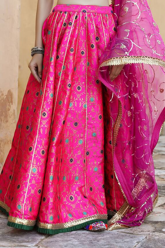 Gulabo Jaipur Pink Georgette Aisha Woven Lehenga Set 6