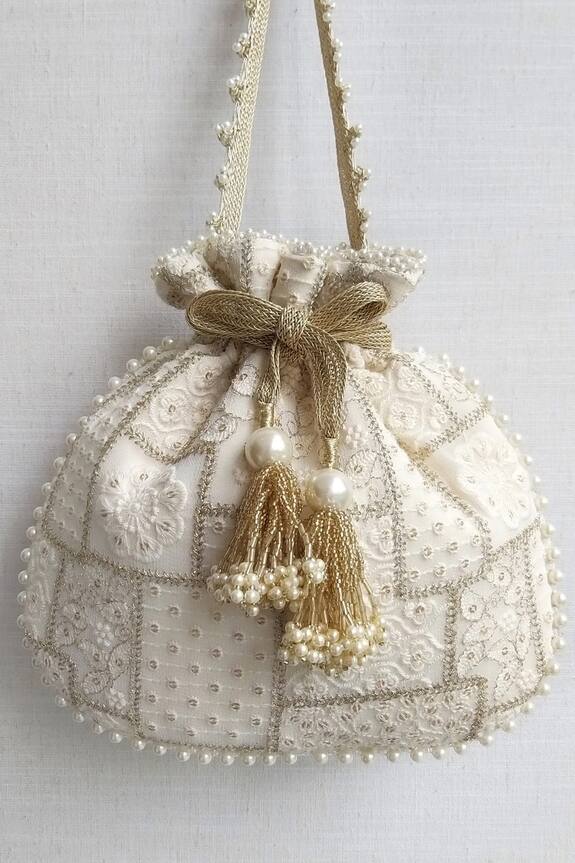 Buy Amyra Mosaic Handcrafted Potli Bag Online | Aza Fashions