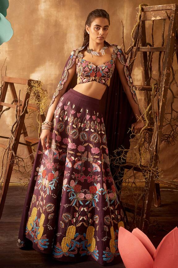Aisha Rao Purple Embellished Lehenga Set 2