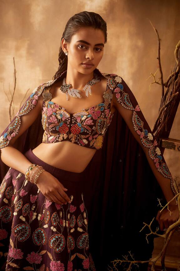 Aisha Rao Purple Embellished Lehenga Set 6