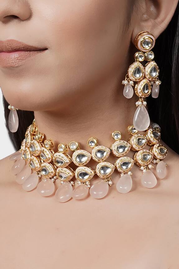 Auraa Trends Kundan Necklace Jewellery Set 1