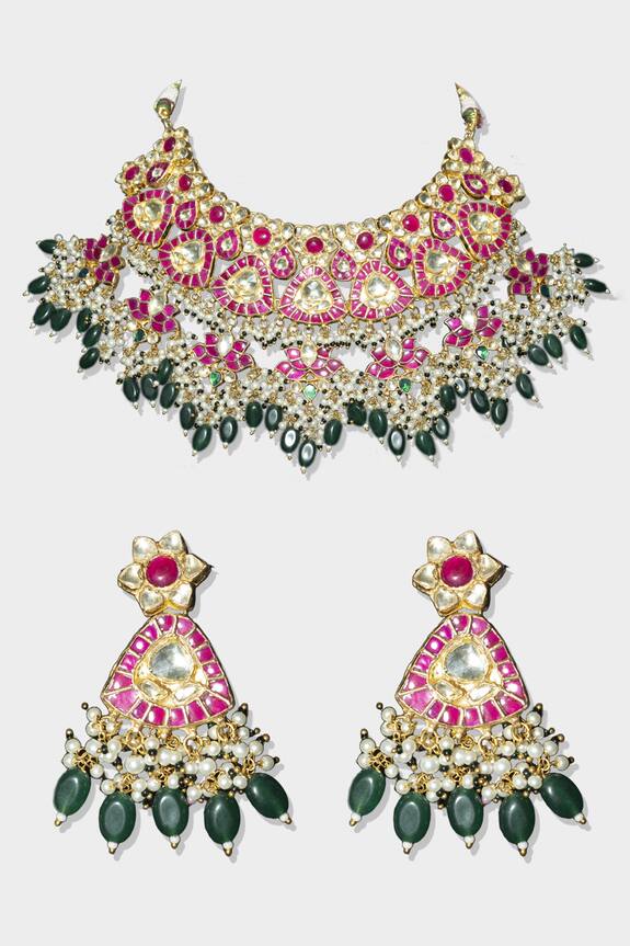 Auraa Trends Kundan Necklace Jewellery Set 2