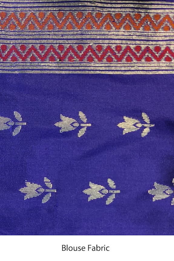 Priyanka Raajiv Blue Silk Brocade Banarasi Saree 6