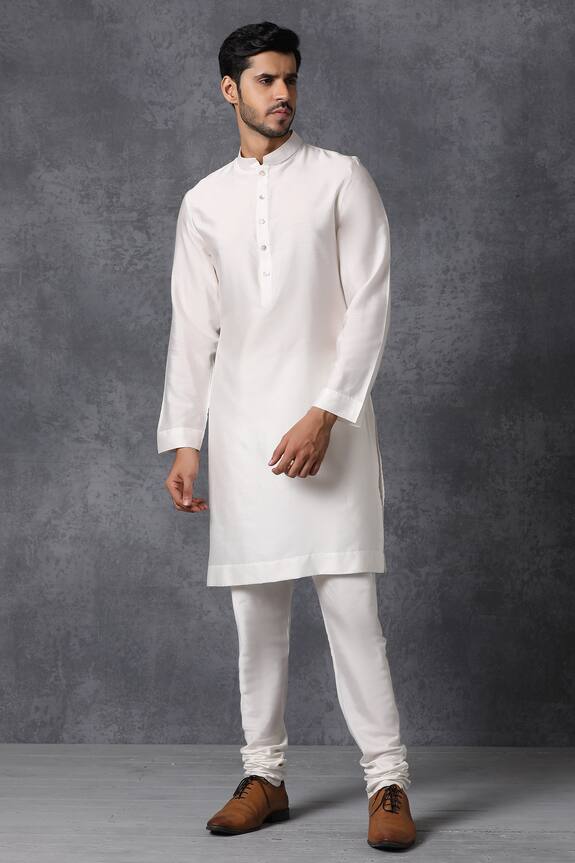 Buy Ankit V Kapoor White Cotton Kurta Set Online | Aza Fashions