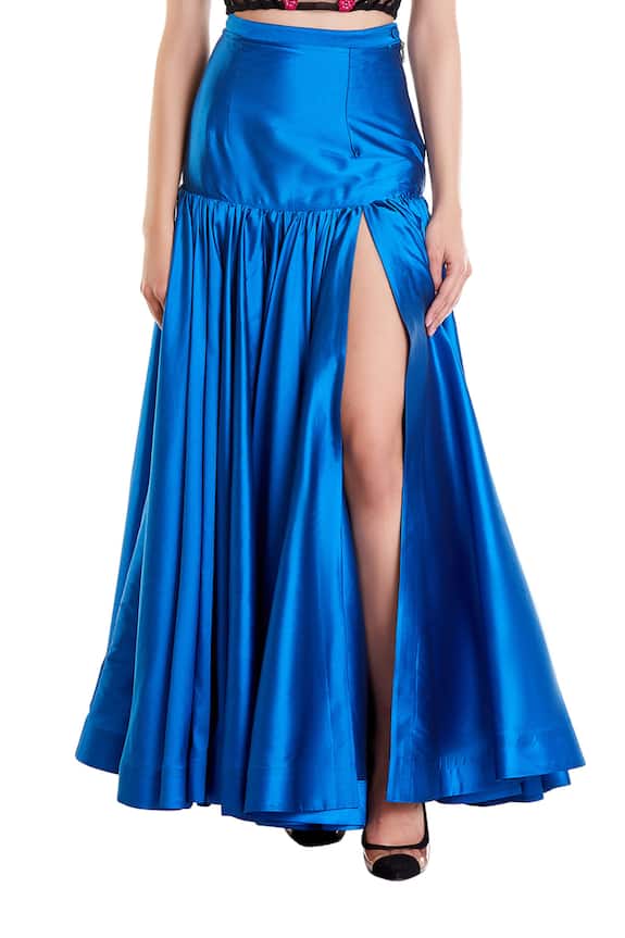 Siddartha Tytler Blue Taffeta Ball Gown Skirt 3