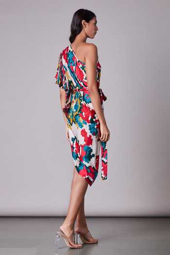 Saaksha & Kinni multi coloured one shoulder Dress