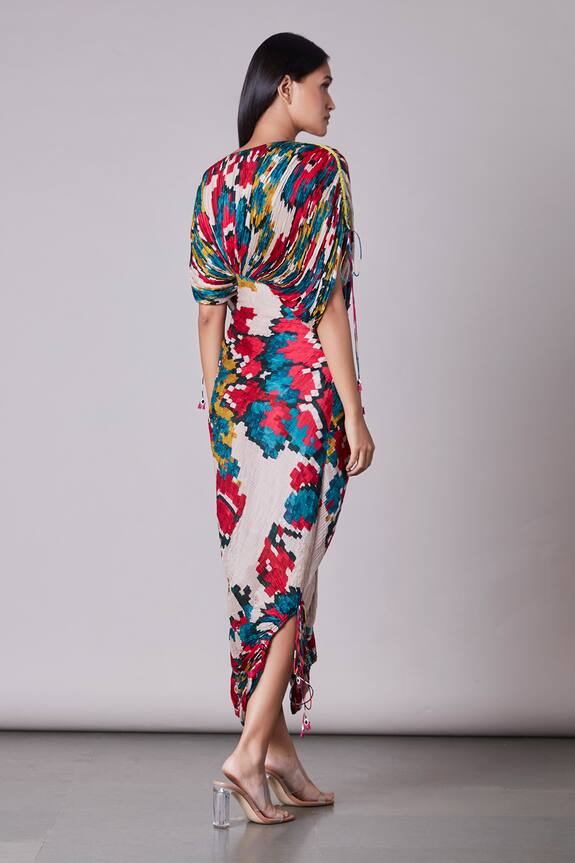 Saaksha & Kinni Multi Color Chiffon Printed Kaftan Dress 2