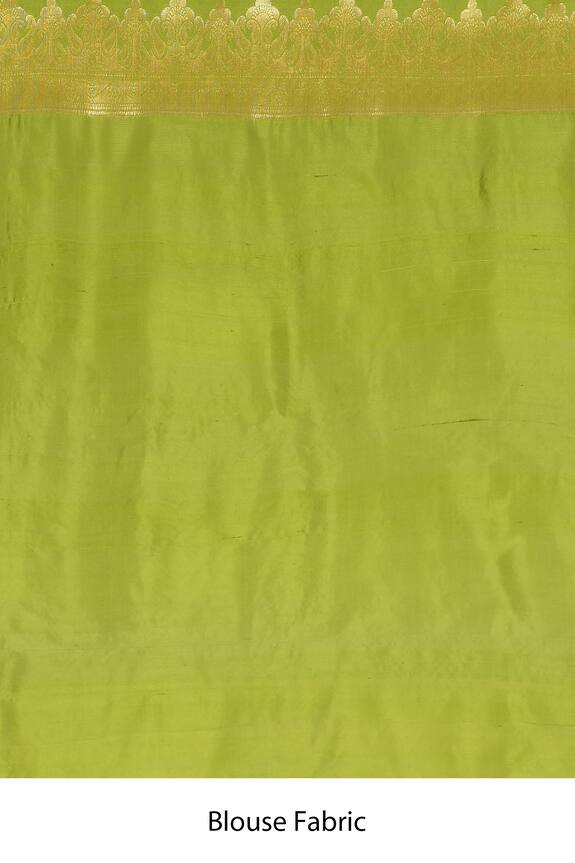 Aryavir Malhotra Green Dupion Silk Woven Banarasi Saree 4