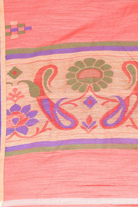 Nazaakat by Samara Singh Red Floral Motif Cotton Saree 4