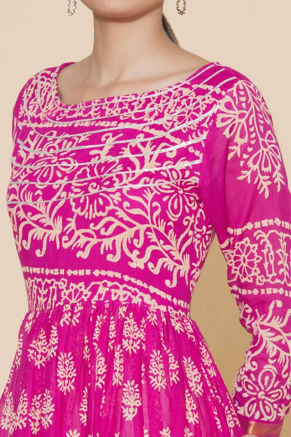 Samyukta Singhania Pink Chinnon Tie Dye Maxi Dress 6