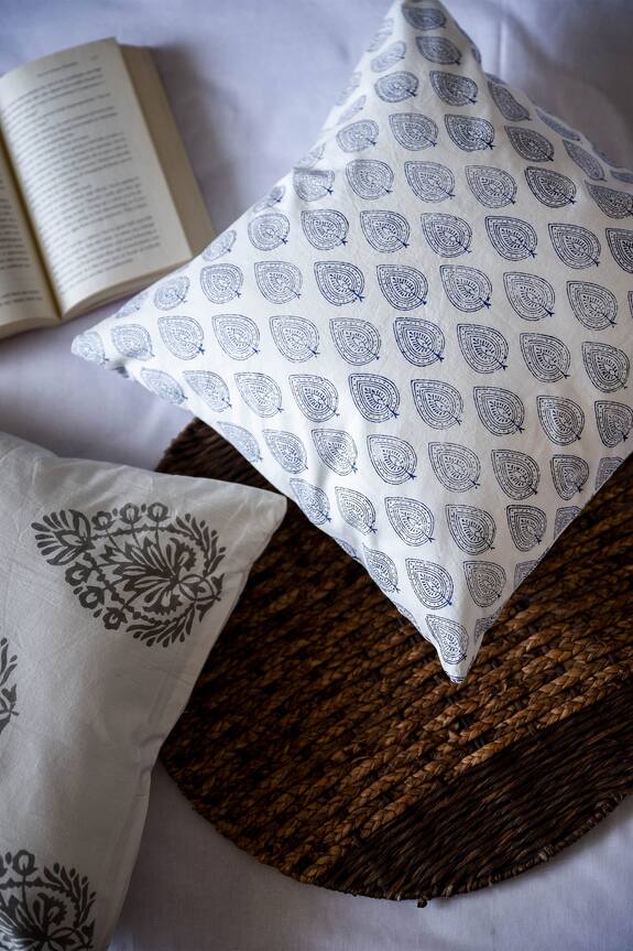 Raamae Tecca Block Print Cushion Cover 0