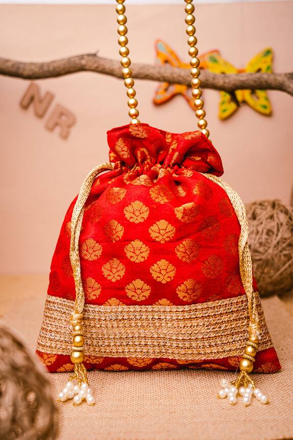 NR by Nidhi Rathi Floral Woven Potli Bag 1