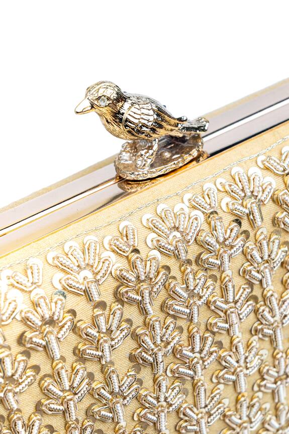 NR by Nidhi Rathi Crescent Sun Embroidered Clutch 5