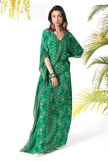 Brigitte Kaftan in Green Gradient Print main image 1