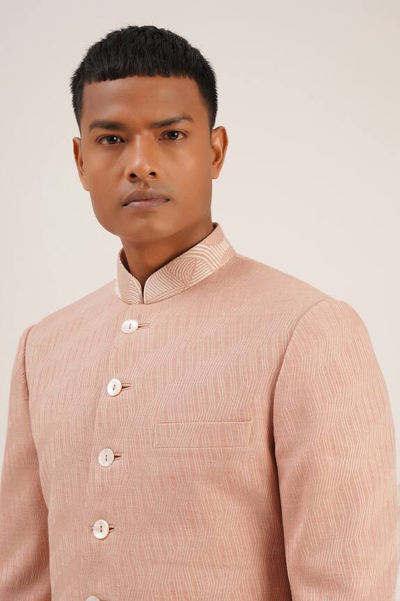 Dhruv Vaish Pink Silk Embroidered Sherwani Set 4