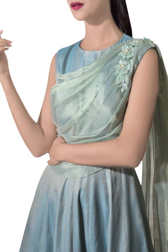 Priyanka Raajiv Green Draped Gown 2