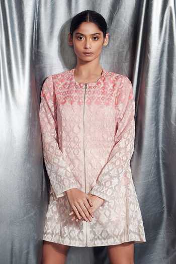 Buy Dev R Nil Pink Organza Jacket Dress 