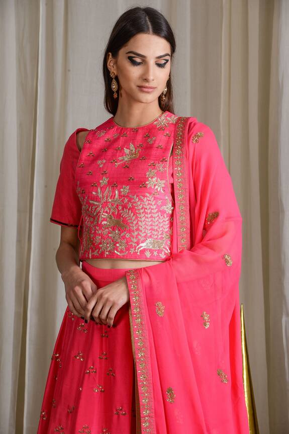 Sahil Kochhar Pink Dupion Silk Embellished Lehenga Set 2