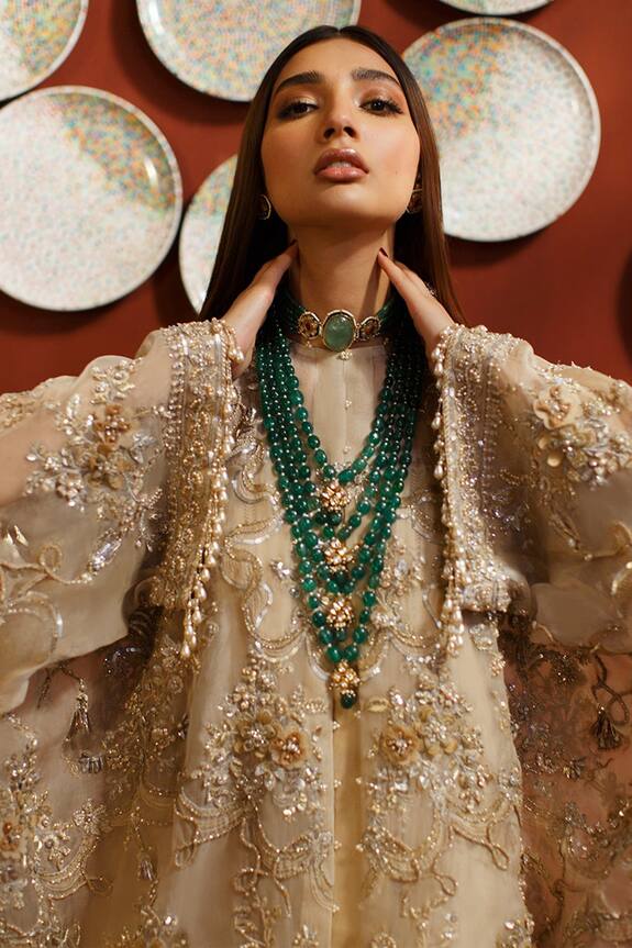 Anayah Jewellery Beaded Multi-layered Kundan Long Necklace 1