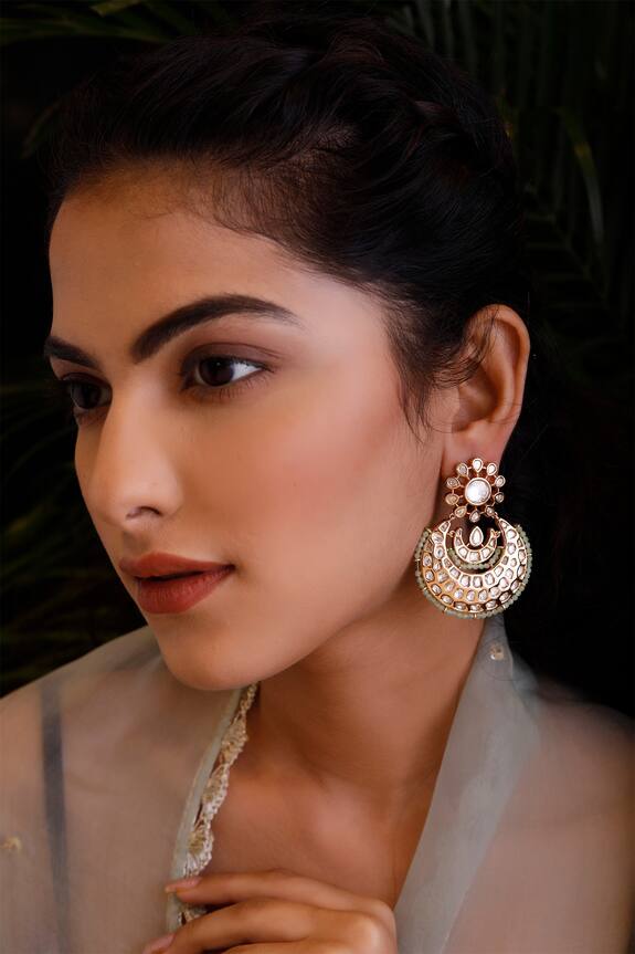 Ekathva Jaipur Floral Top Chandbali Earrings 1