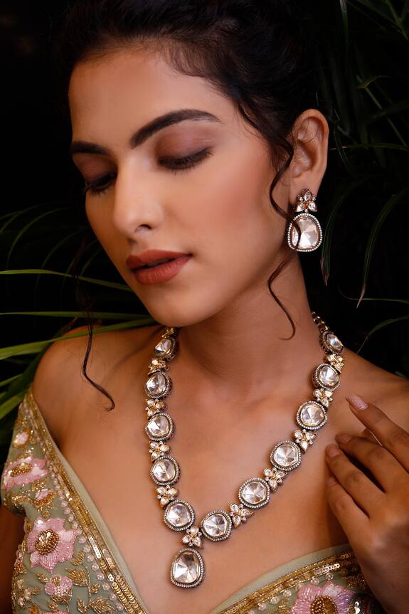 Ekathva Jaipur Polki Studded Necklace Jewellery Set 1