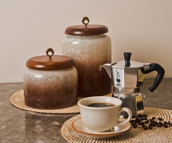 Buy Elm & Oak Belgravia Glass Canisters (Set of 2) Online Aza Fashions