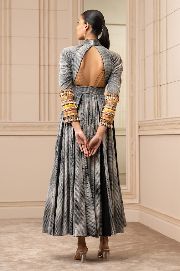Tarun Tahiliani Grey Handloom Anarkali Dress 2