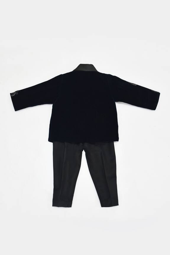 Fayon Kids Blue Velvet Suit And Pant Set For Boys 2