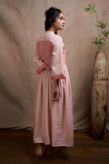 Pink - 3pc Kutch Handloom Organic Kala Cotton Unstitched Dress Material 09