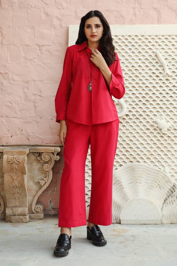 Gulabo Jaipur Pink Cotton Shirt And Pant Set 0