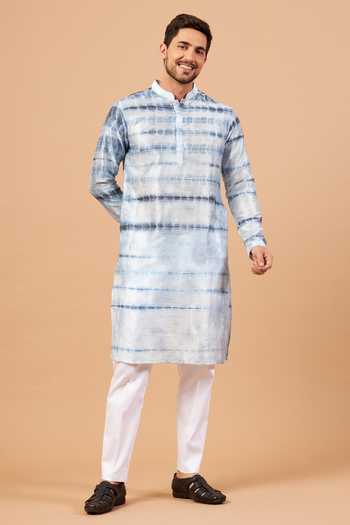 EXP - Blue Tie Dye Kurta main image 1