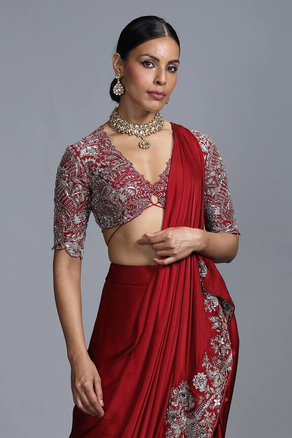 pleated saree blouse