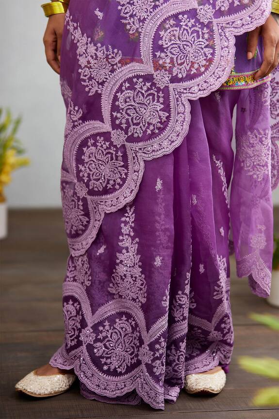 Buy Torani Purple Organza Jamuni Parizad Saree Online | Aza Fashions