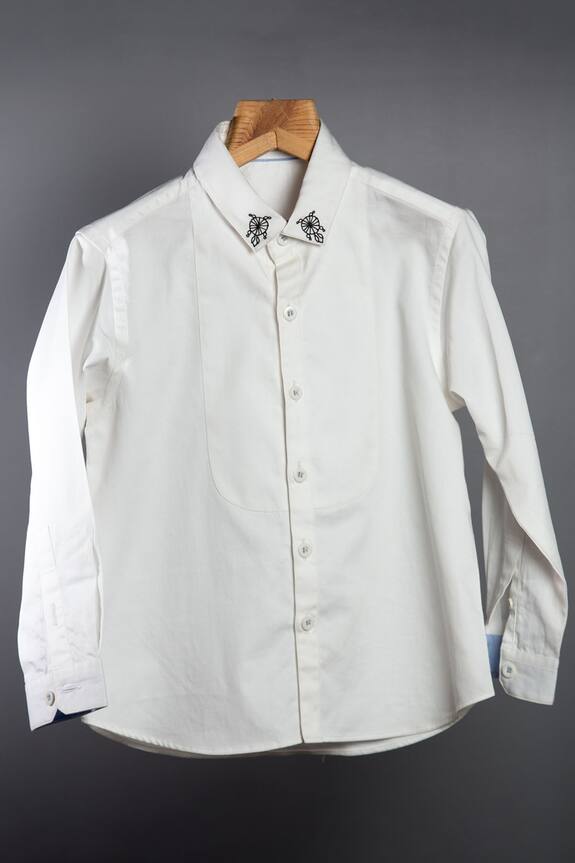 Khela White Embroidered Shirt For Boys 0
