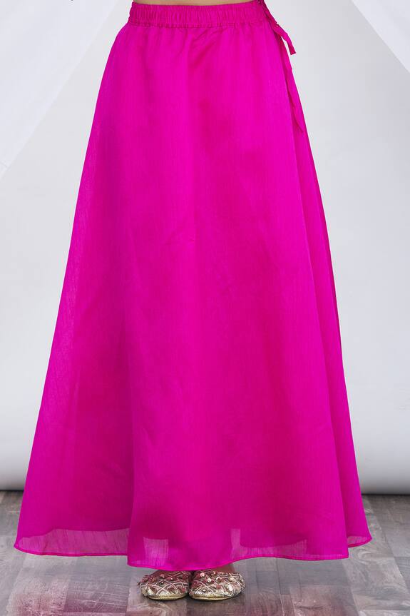 Arihant Rai Sinha Pink Cotton Silk Kurta And Skirt Set 5