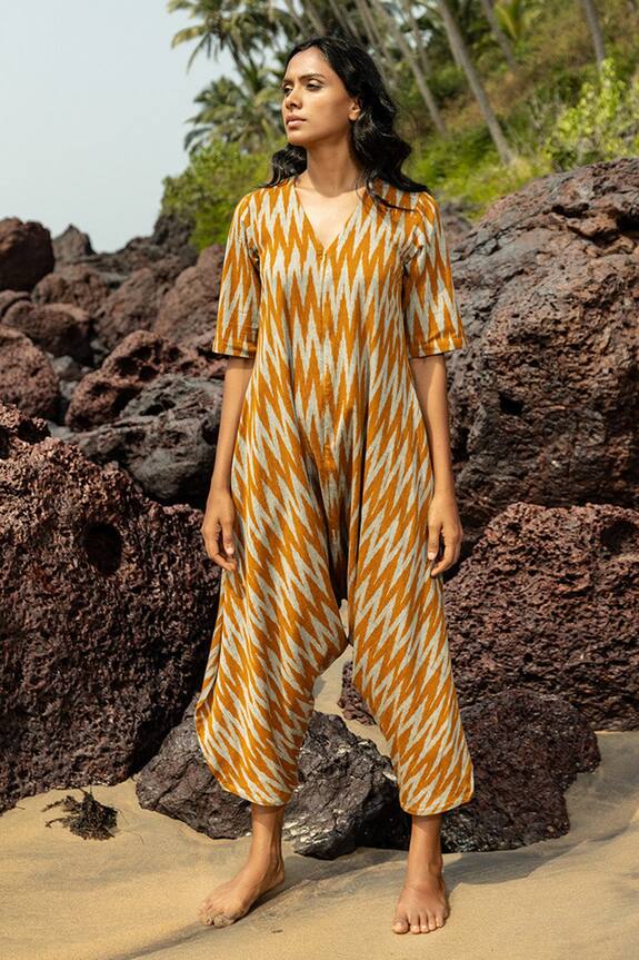 ikat print jumpsuit