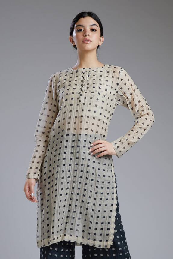 Buy KoAi White Chanderi Silk Tunic Online | Aza Fashions