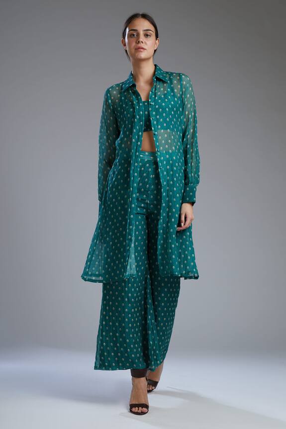 Buy_KoAi_Green Chanderi Silk Tunic_Online_at_Aza_Fashions