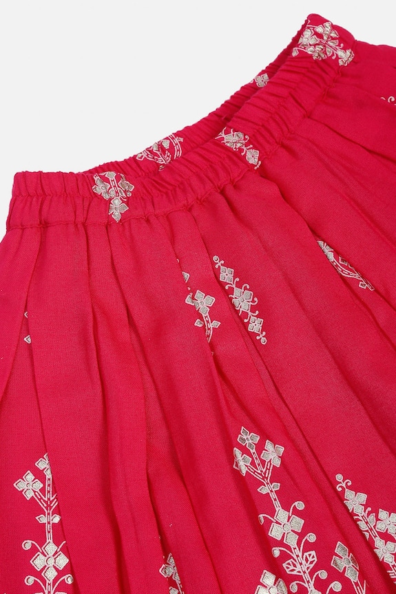 Saka Designs Pink Printed Lehenga Set For Girls 5