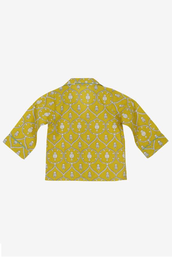 Saka Designs Yellow Printed Night Suit Set For Girls 2