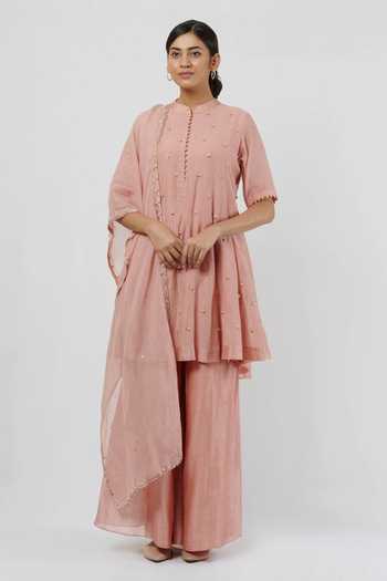 Pink Embellished Kalidar Set