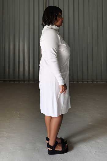 Buy Leh Studios White Cotton Pique Knit 