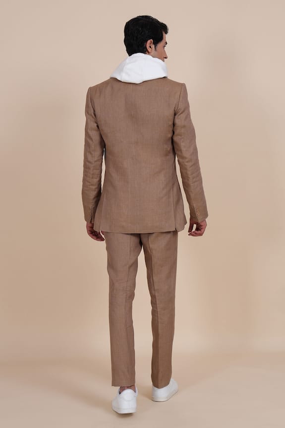 Raghavendra Rathore Blue Brown Linen Suit 2