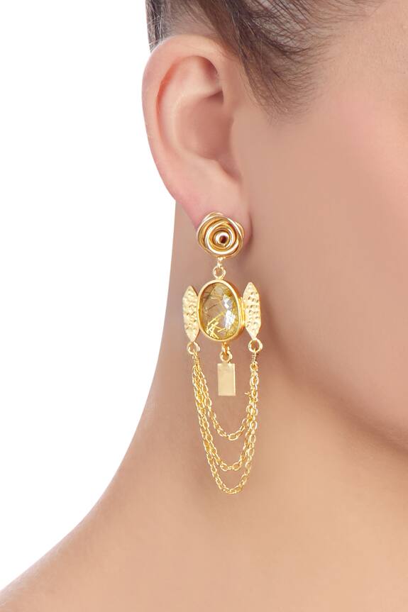 Masaya Jewellery Gold Chain Earrings 2