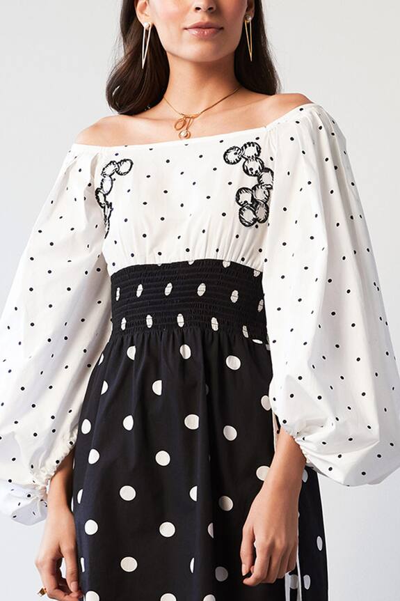 white cotton off the shoulder dress