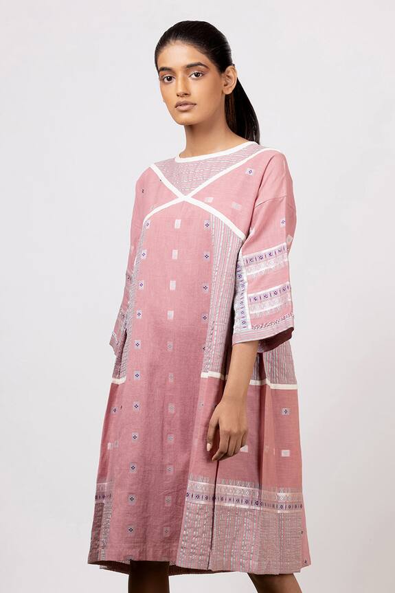 Buy Bhavik Shah Pink Cotton Embroidered Dress Online Aza Fashions