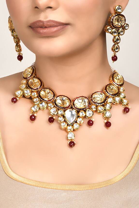 Nayaab by Aleezeh Kundan Necklace Jewellery Set 5