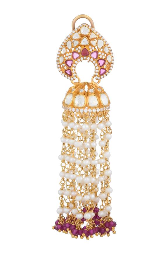 Zeeya Luxury Jewellery Kundan Studded Long Jhumka Earrings 6