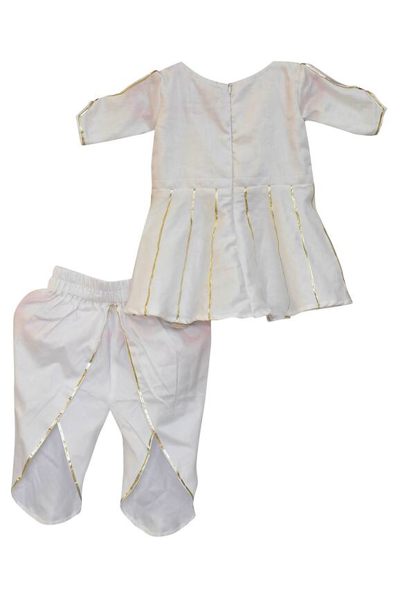 Nadaan Parindey White Embroidered Kurta And Dhoti Pant Set For Girls 2